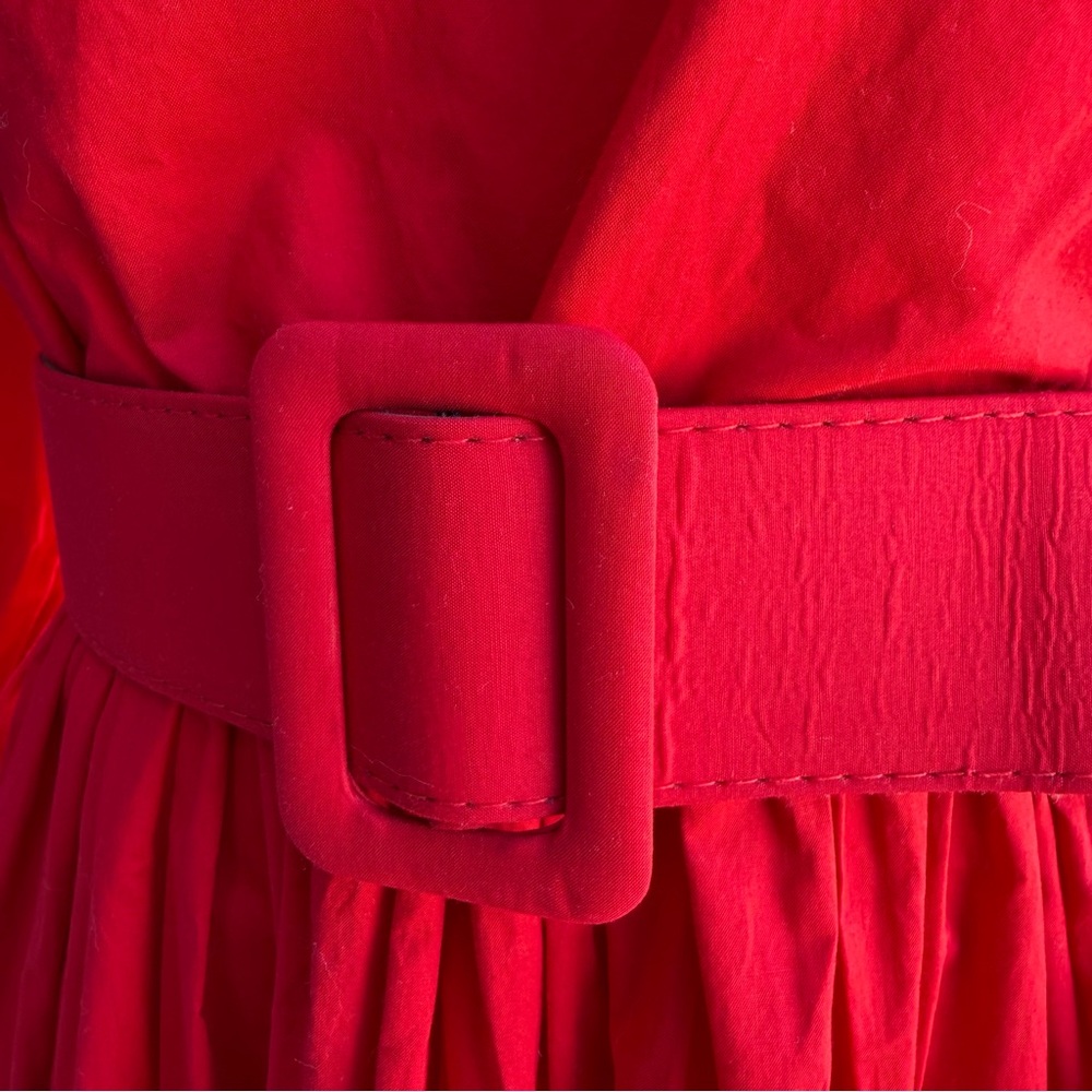 Ina (i:na) Vibrant Red Puff Sleeve Mini Dress Size L Romantic Statement - Picture 5 of 6